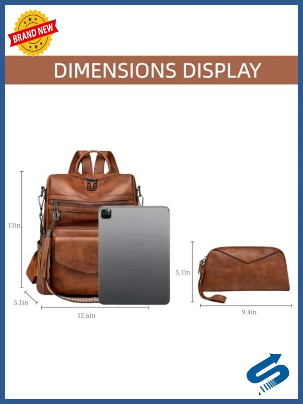 Women's Vegan Leather Convertible Fashion Backpack Purse with Wallet, Travel